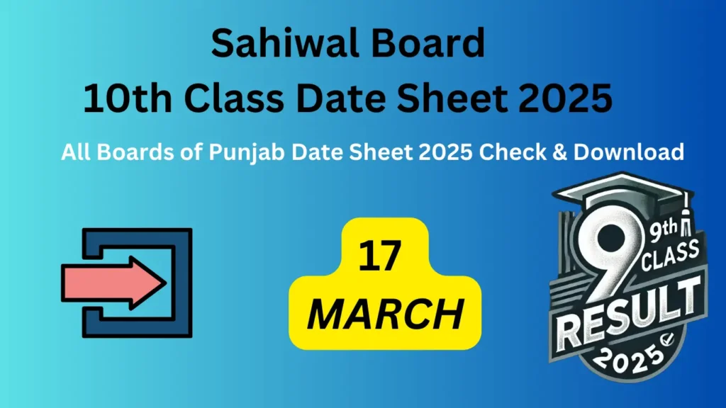 10th class Date Sheet