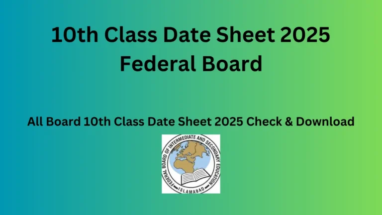 10th Class Date Sheet 2025