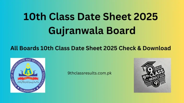 10th Class Date Sheet 2025