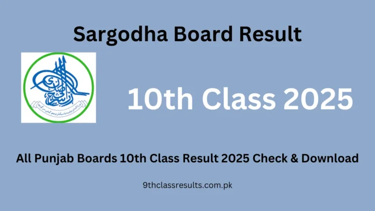 Sargodha Board 10th Class Result 2025