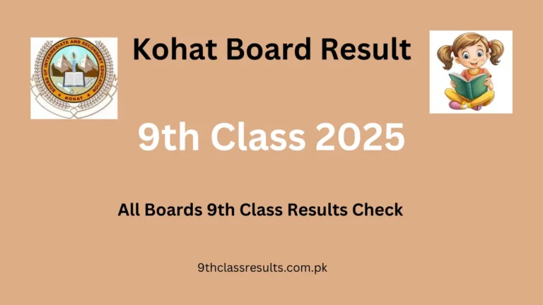 Kohat Board result 9th class 2025