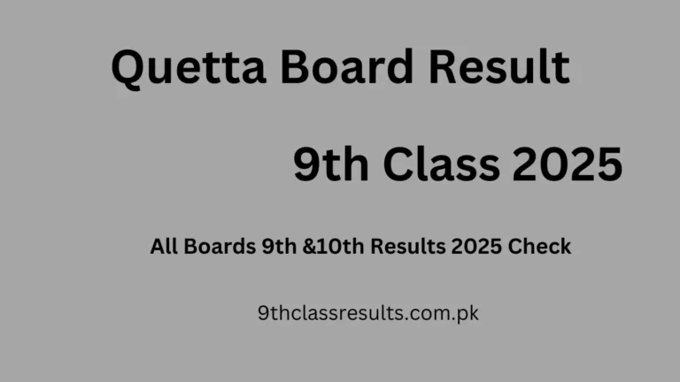 Quetta Board 9th Class Result