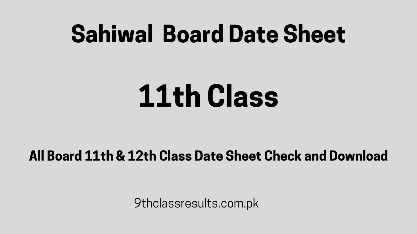 Sahiwal Board Date Sheet 2025 11th class