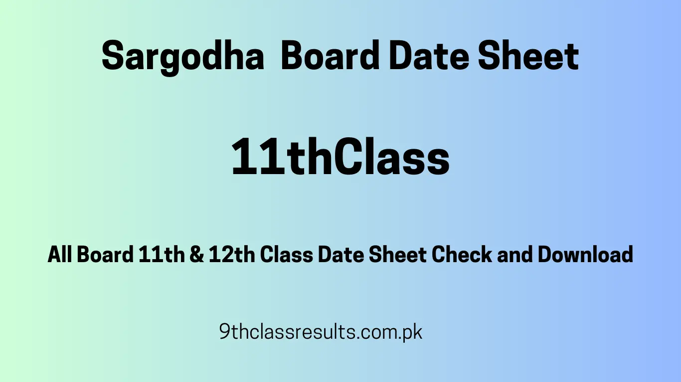 Sargodha Board Date Sheet 2025 11th Class