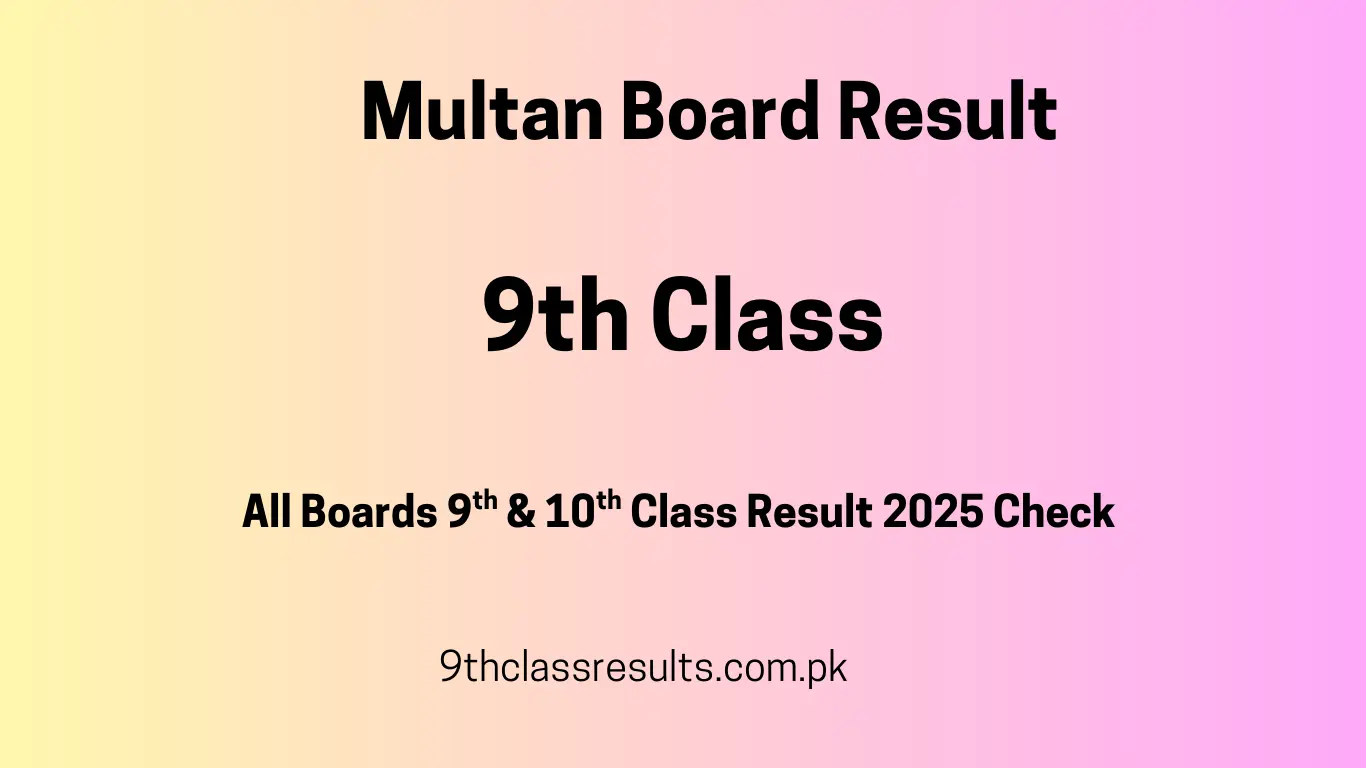 Multan Board 9th Class result 2025