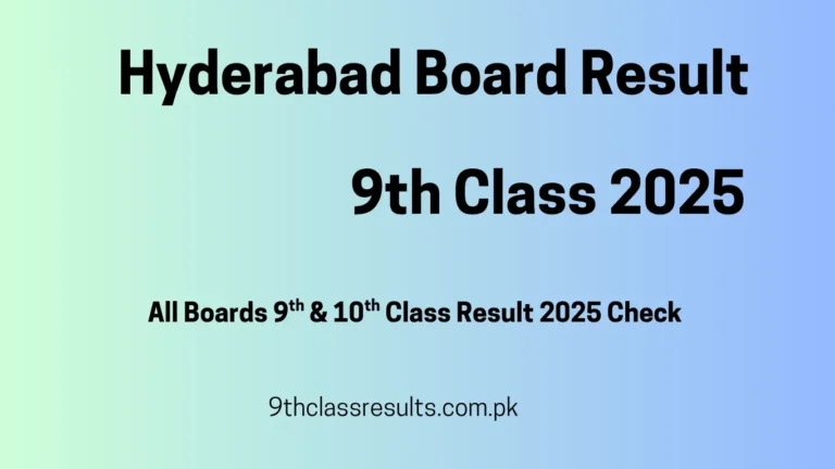 9th Class Result 2025 Hyderabad Board