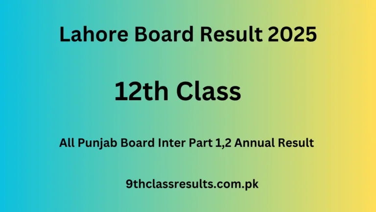 2nd Year Annual Exam Result 2025 Lahore Board