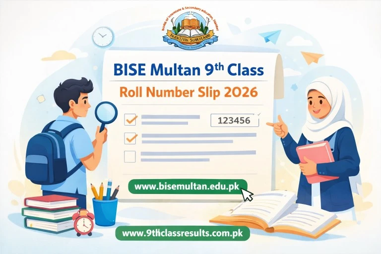 BISE Multan 9th Class Roll Number Slip 2026