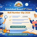 Roll Number Slip Class 9th 2026 Faisalabad Board