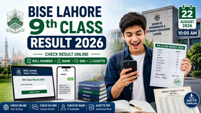 BISE Lahore 9th Class Result 2026